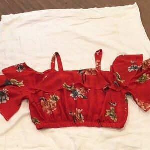 Truth Halter Off Shoulder Floral Top Size 1X
